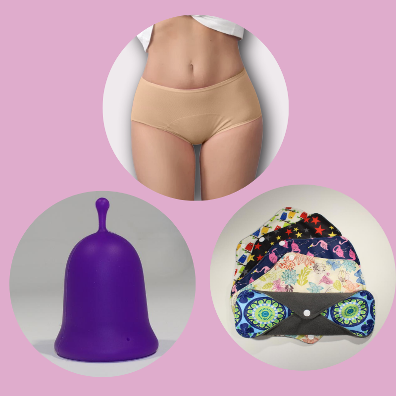 1st Period Starter Kit- Menstrual Cup, Period Panties & Organic Pad