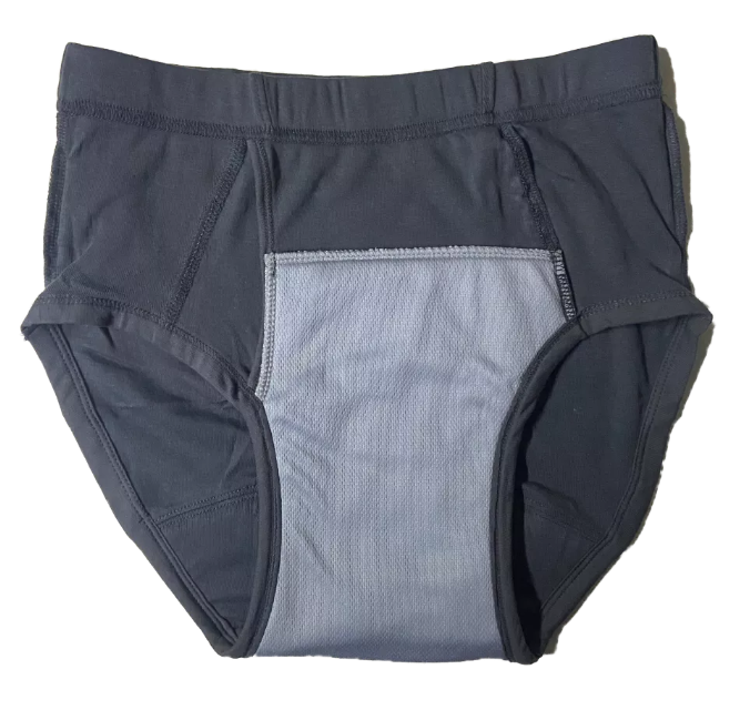 Milaget Men Incontinence Underwear Leakage Protection Briefs for Long Time  Driving 150CC Dark Grey L