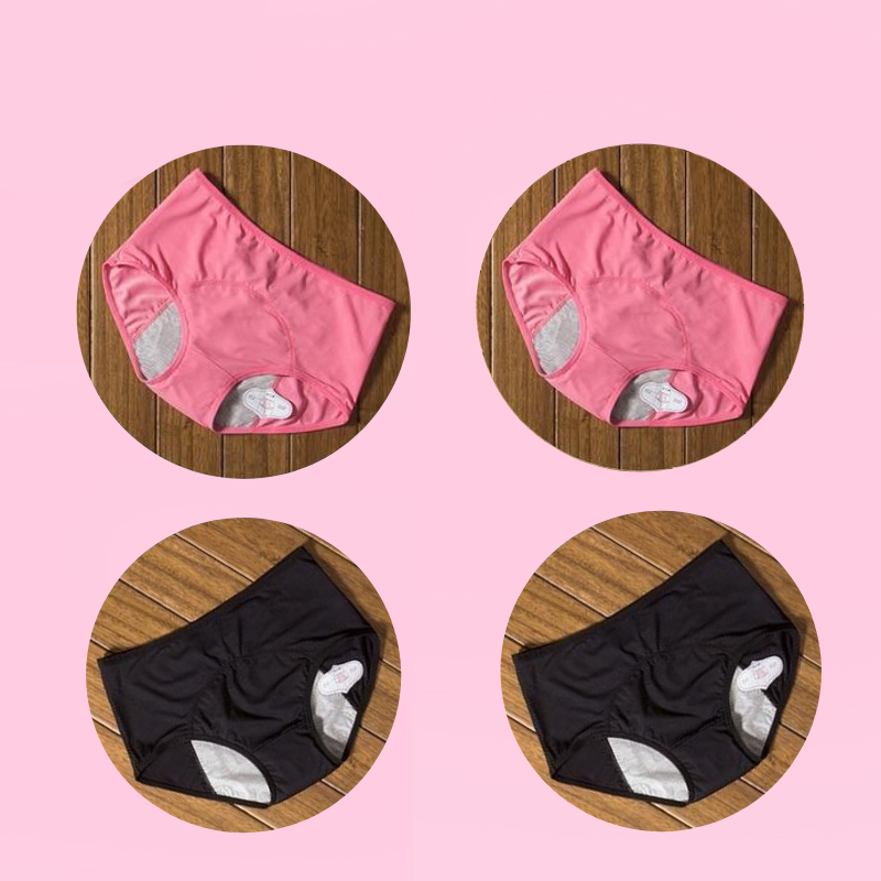 2pcs Cotton Menstrual Panties Women Incontinence Leakproof Underwear Briefs