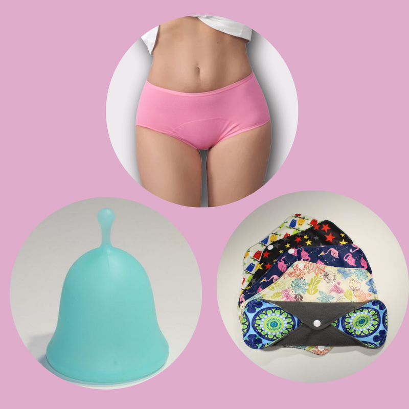 Variety Pack- Organic Pad, Period Panties & Menstrual Cup